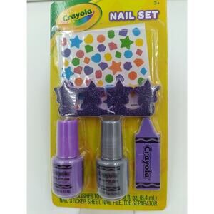 Crayola PURPLE Nails Set 2 Finger Nail Polish Stickers File